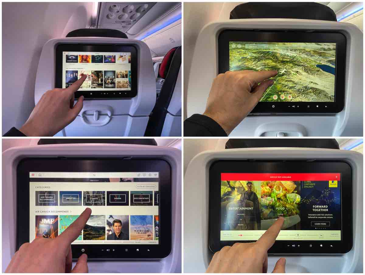 Air Canada 737 max 8 economy video entertainment