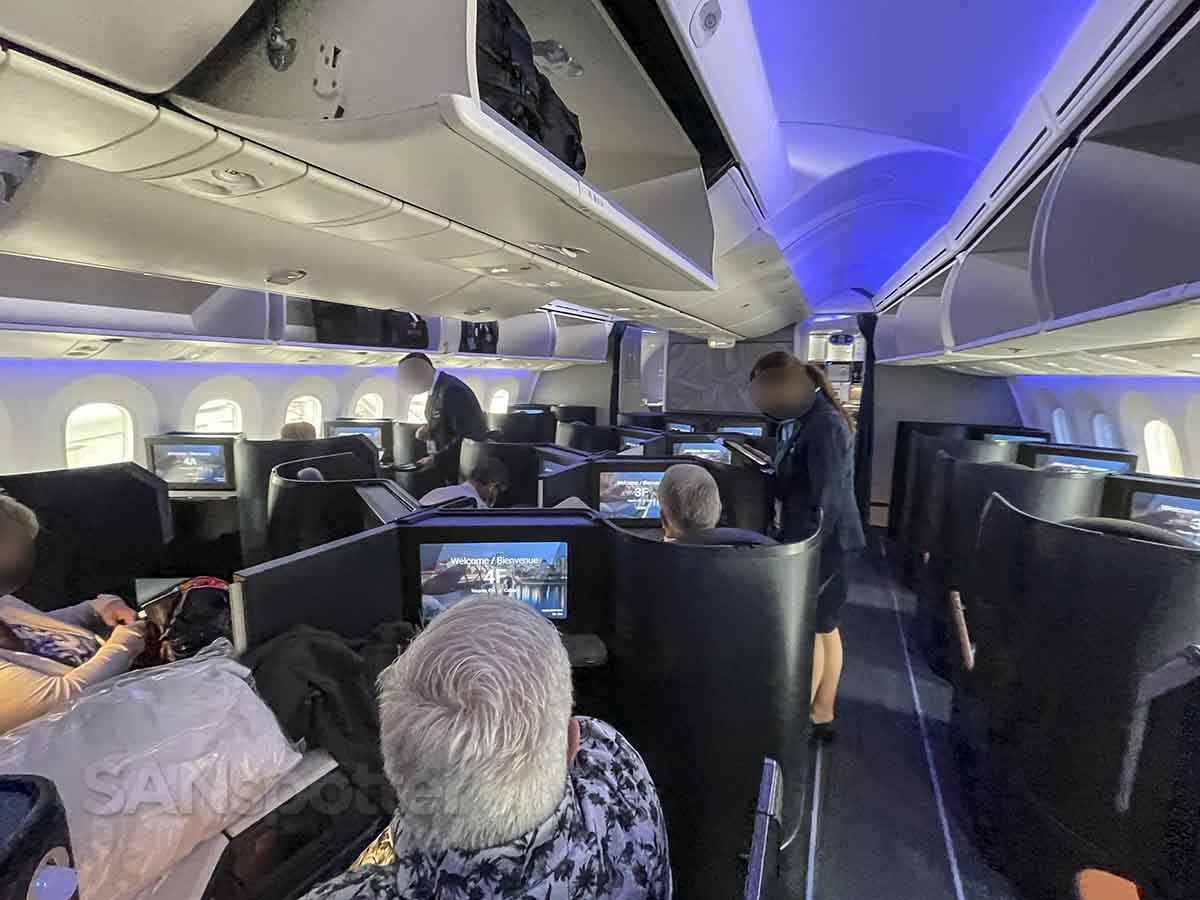 Westjet 787-9 business class cabin