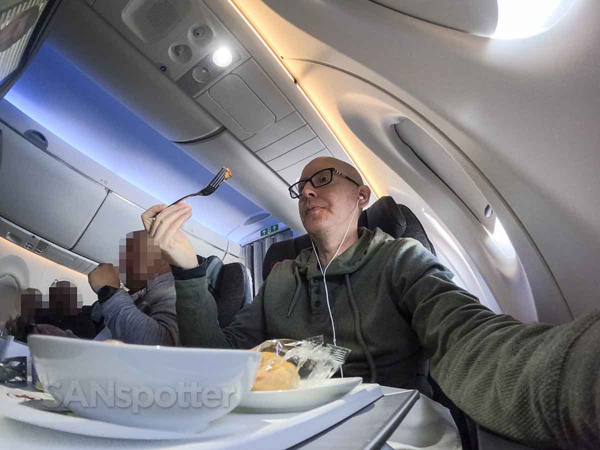 SANspotter selfie Air Canada a220-300 business class