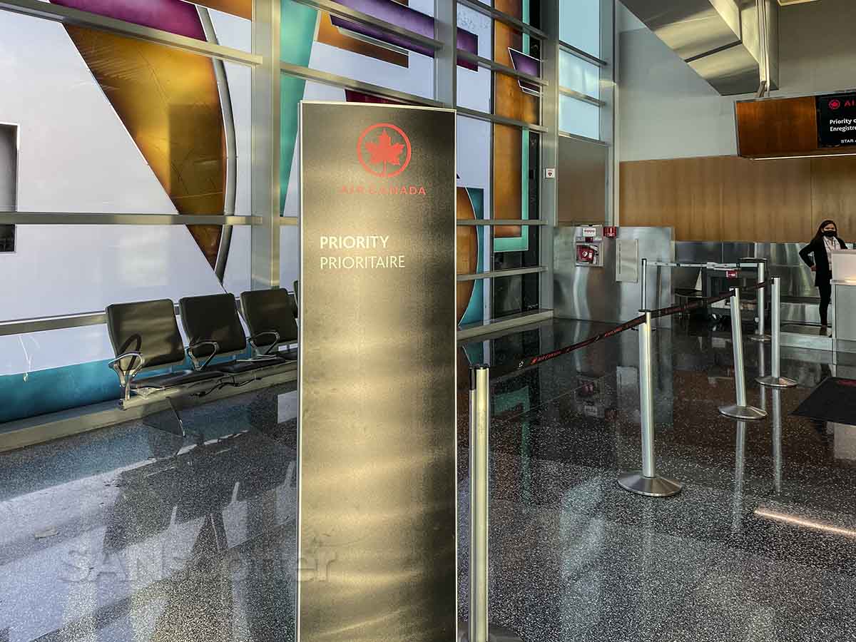 Air canada priority check in San Diego airport 