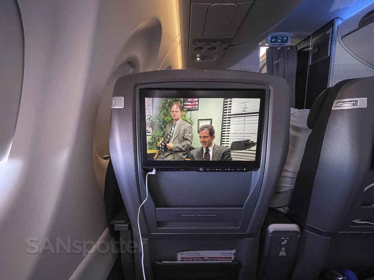 Watching The Office Air Canada A220-300 business class 