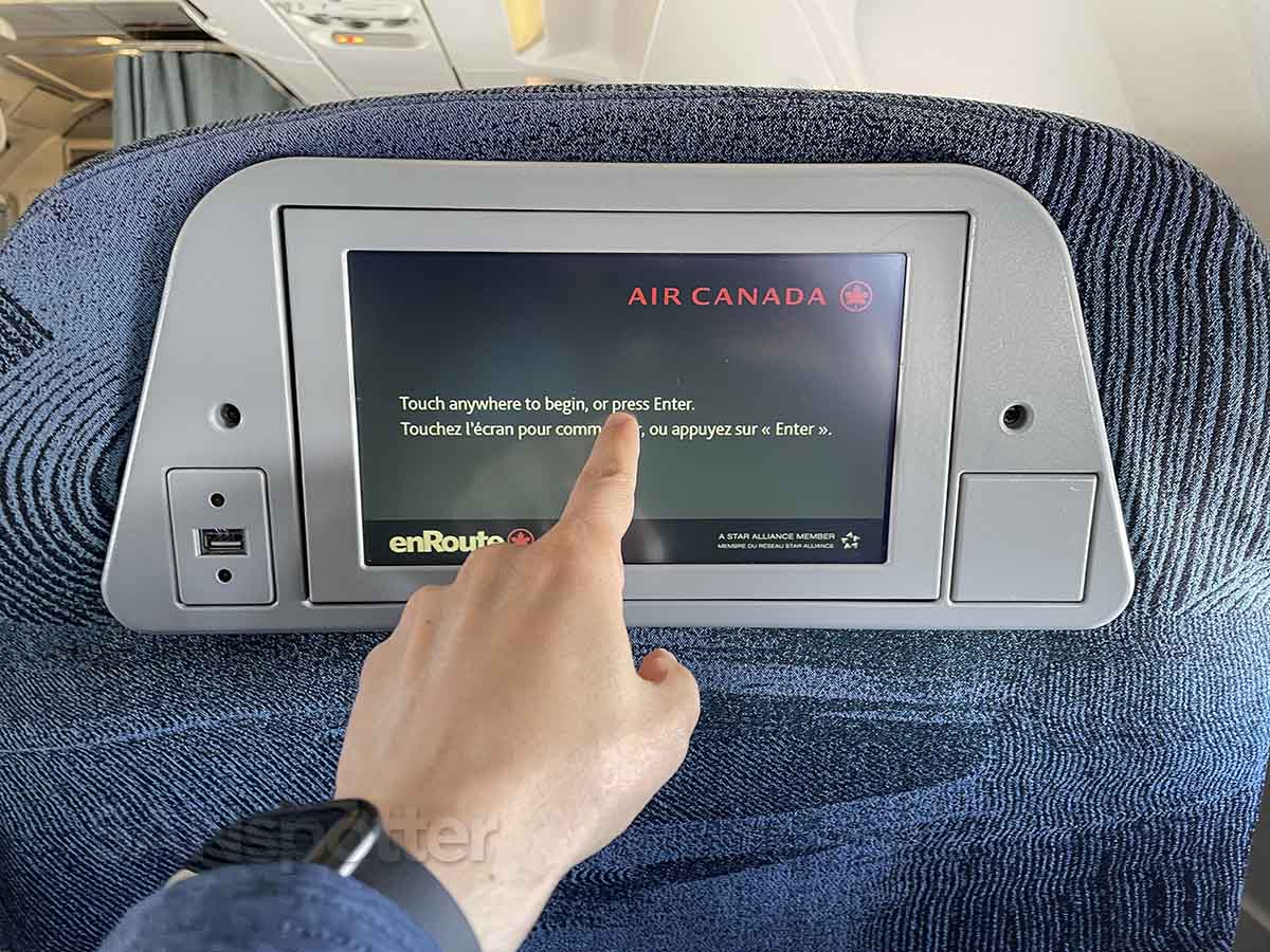 Air Canada a320 business class video screen