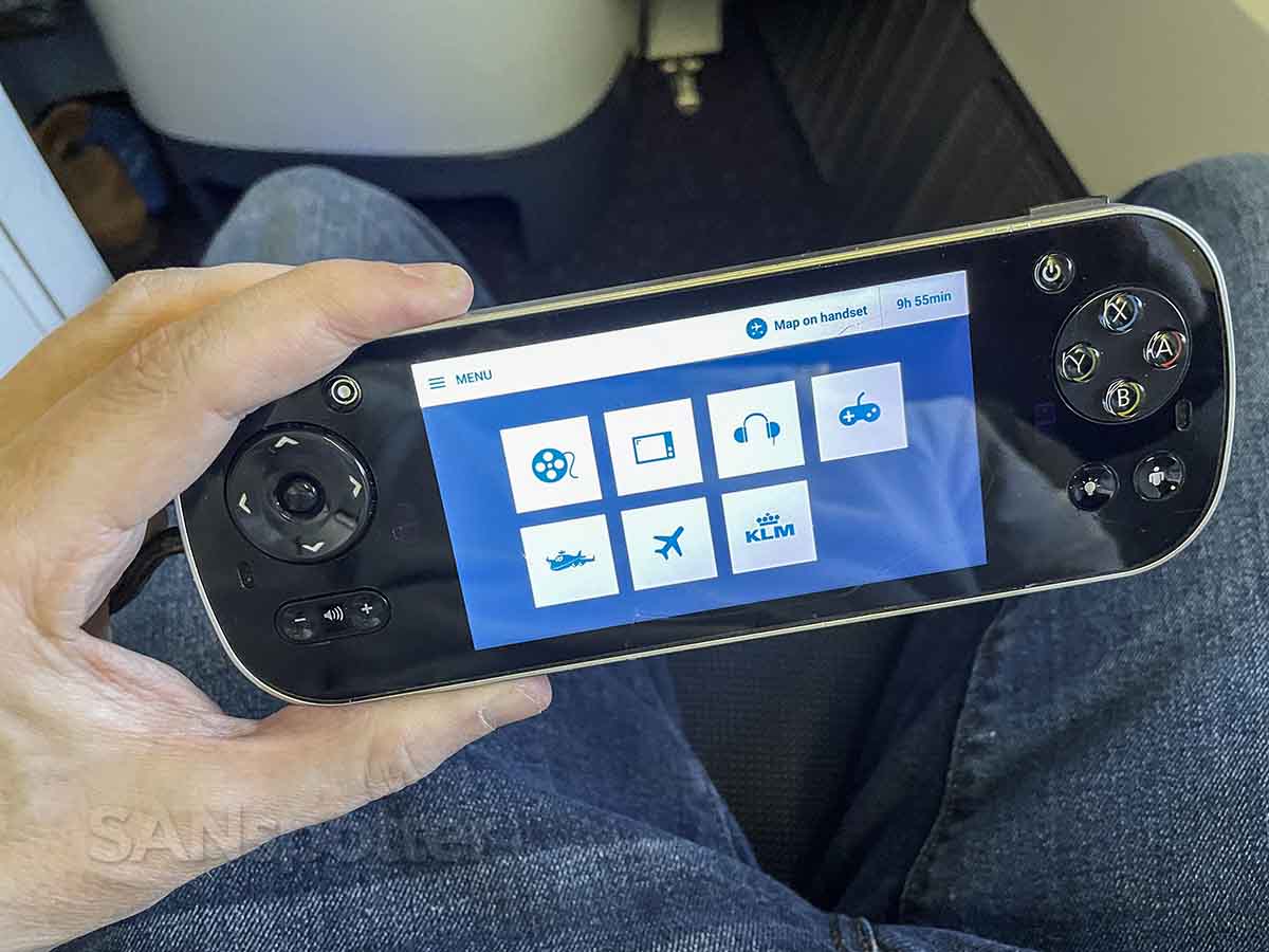 KLM 777-200 business class entertainment system remote control 