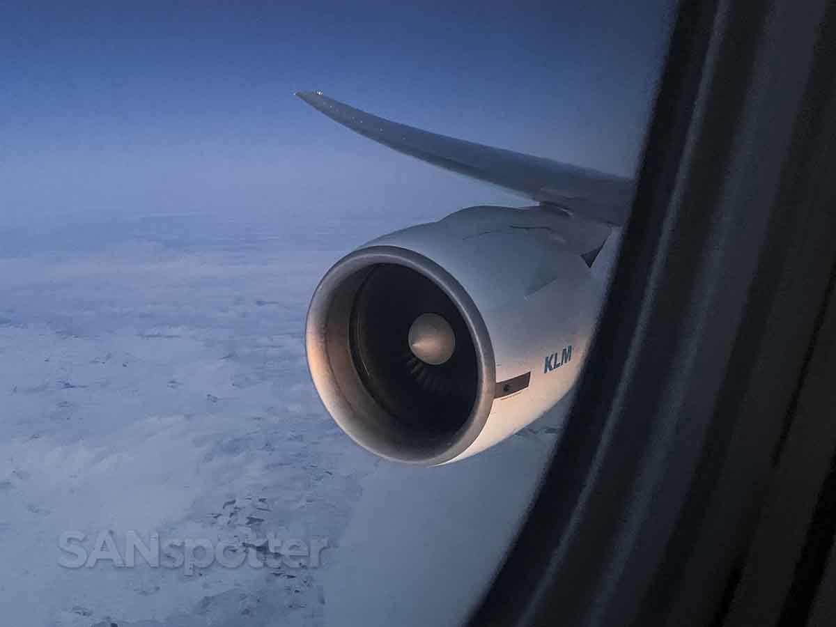 KLM 777-200 flying over Canadian arctic 