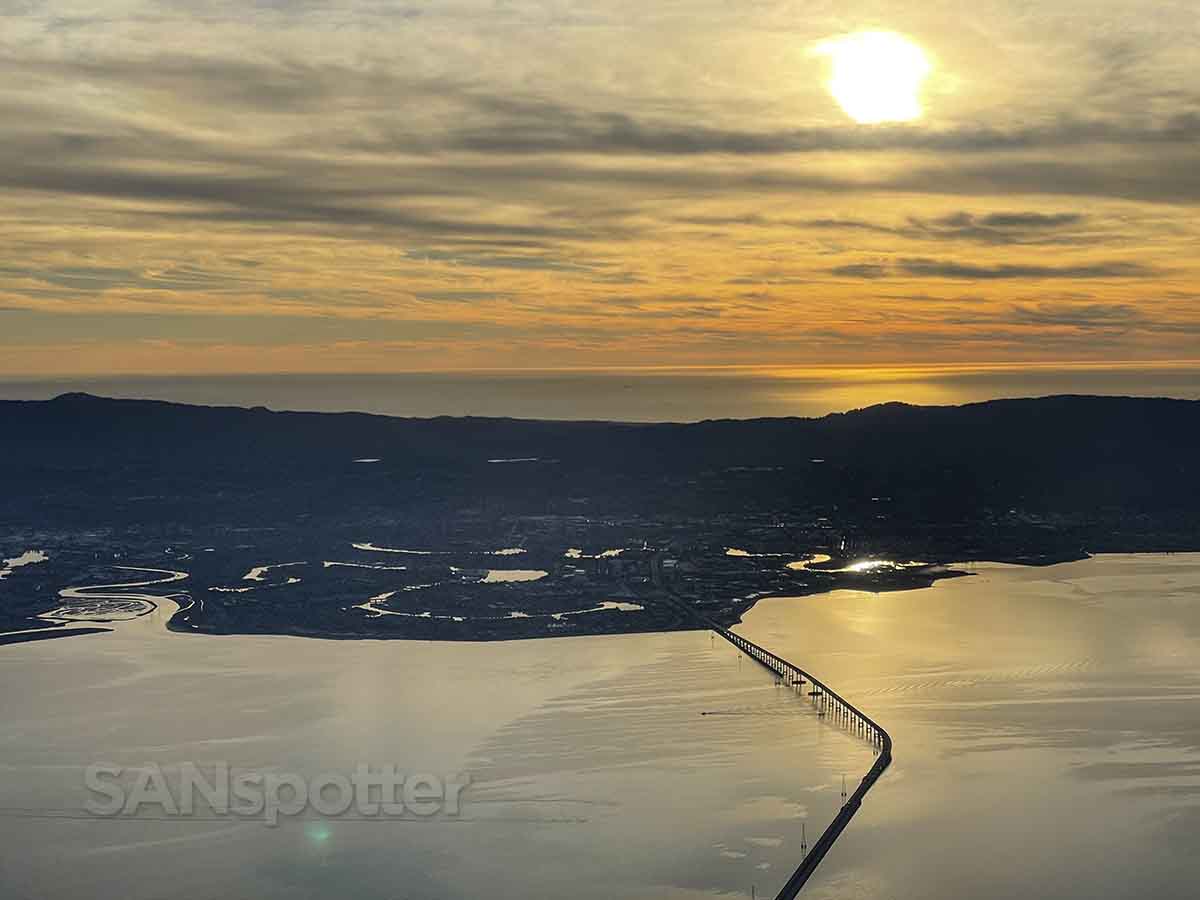 Sunset view over the San Francisco Bay Area 