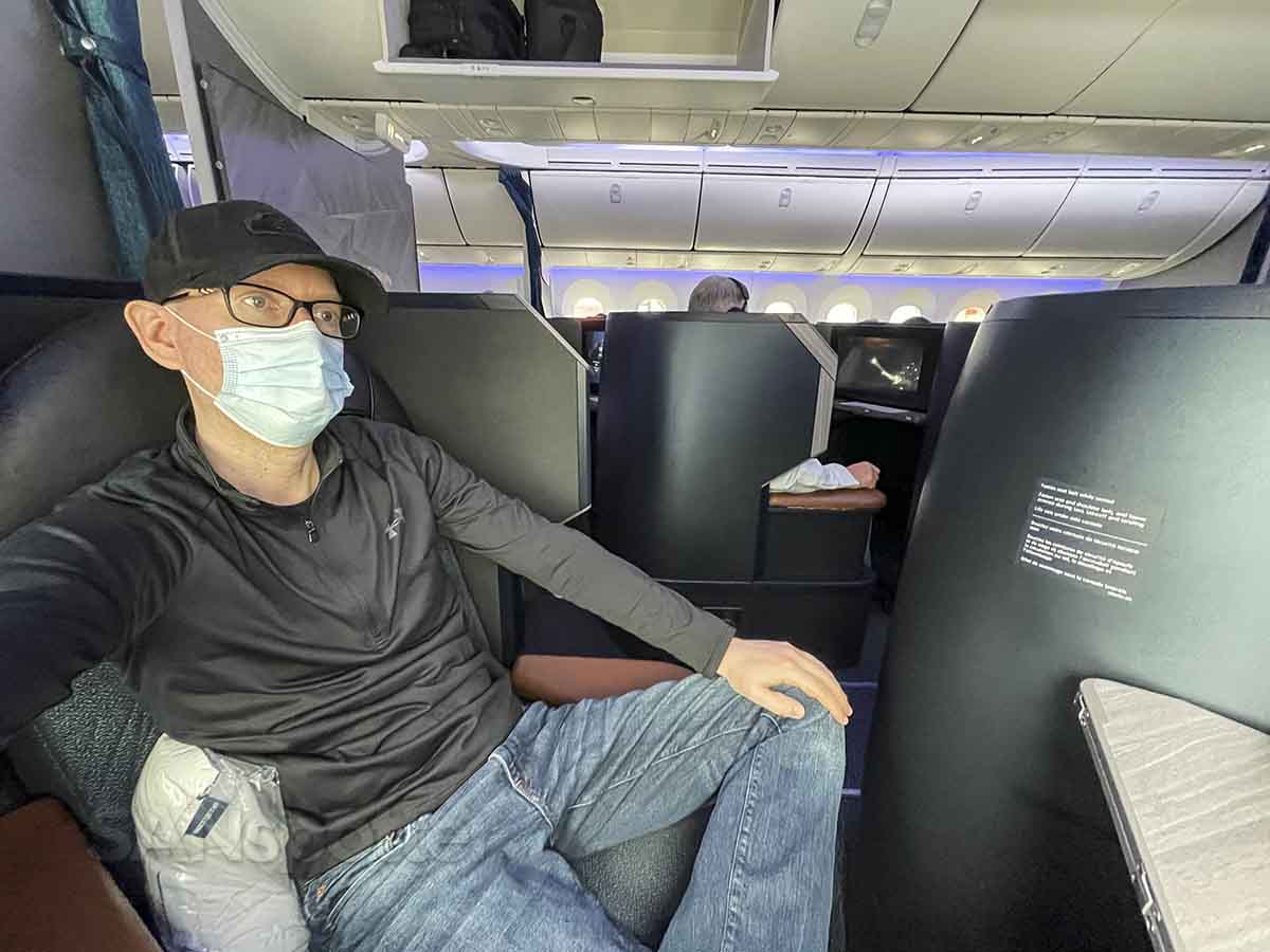SANspotter selfie westjet 787-9 business class