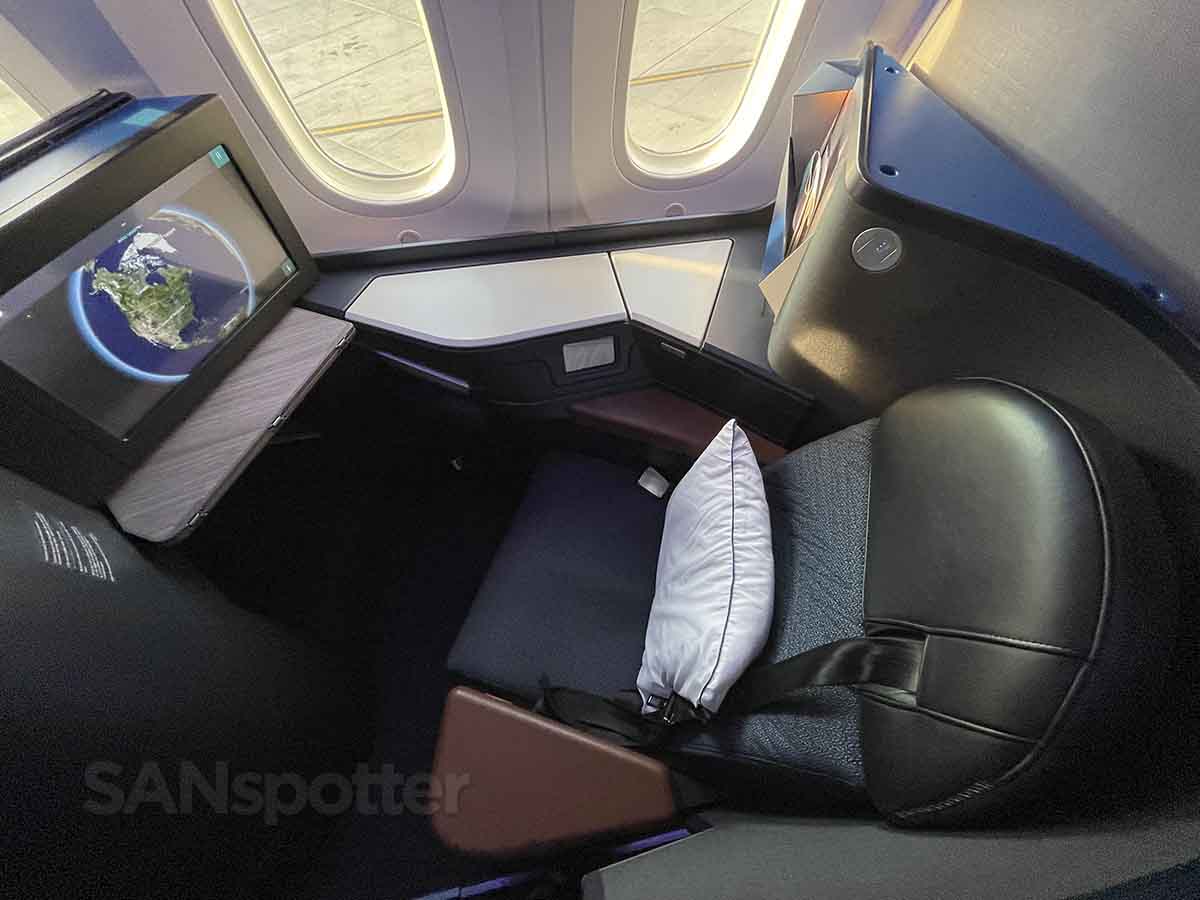 Westjet 787-9 business class seat view from top