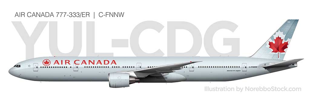 Air Canada 777-300/ER side view C-FNNW