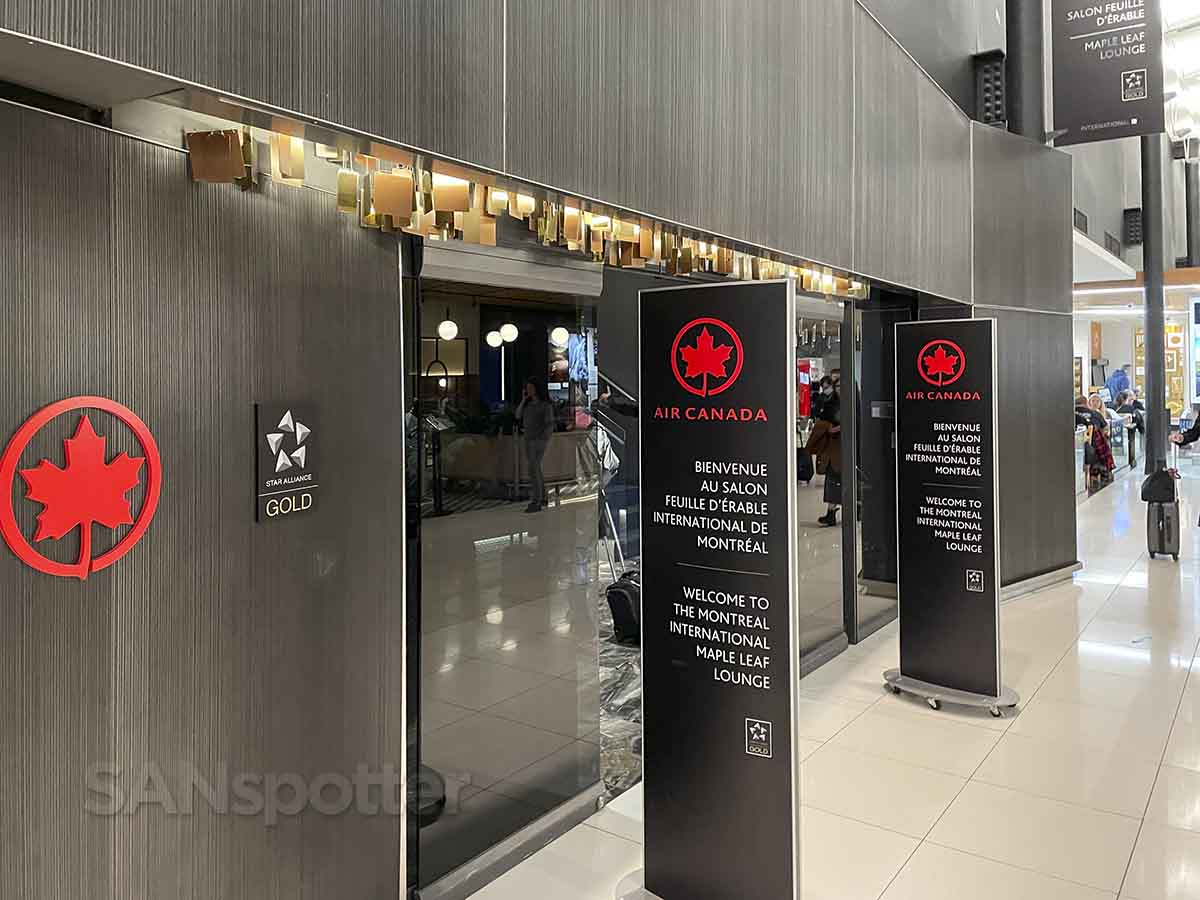 Air Canada Montreal maple leaf lounge entrance