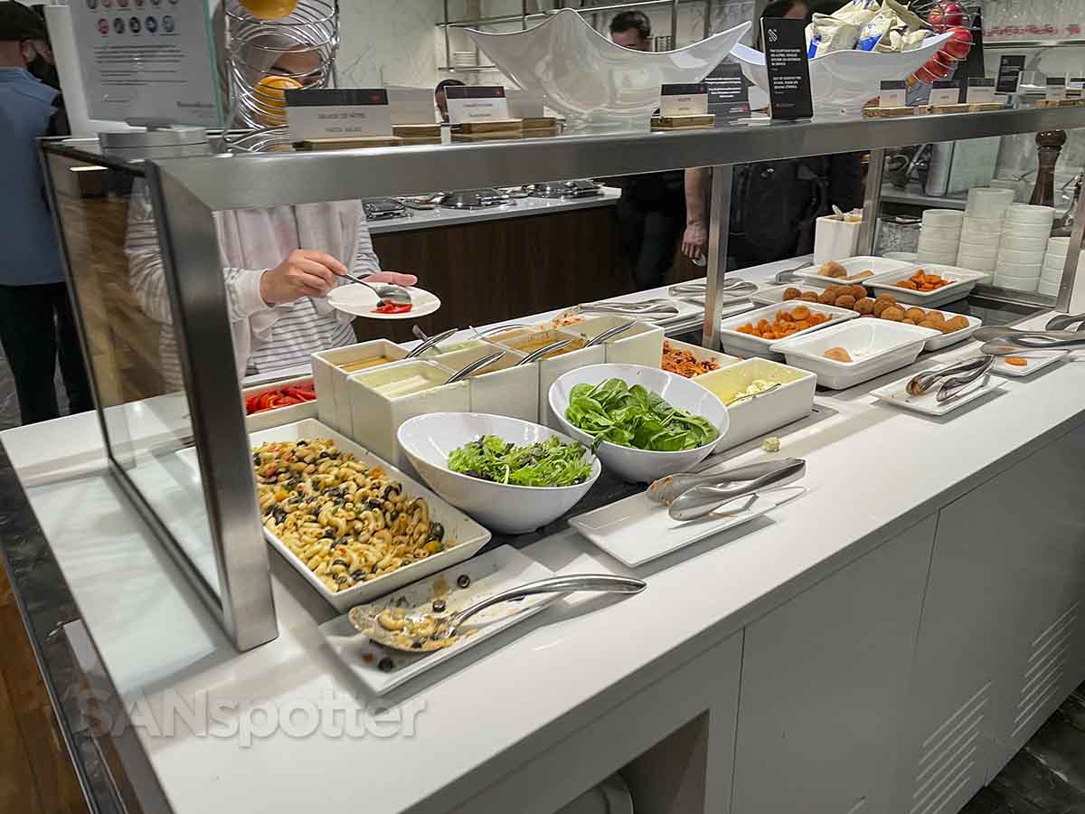 Air Canada Montreal maple leaf lounge food options 