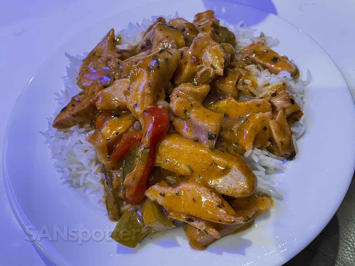 Air Canada Montreal maple leaf lounge hot food