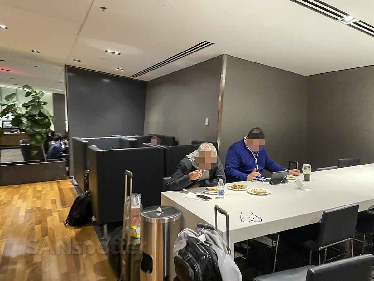 Air Canada Montreal maple leaf lounge work station