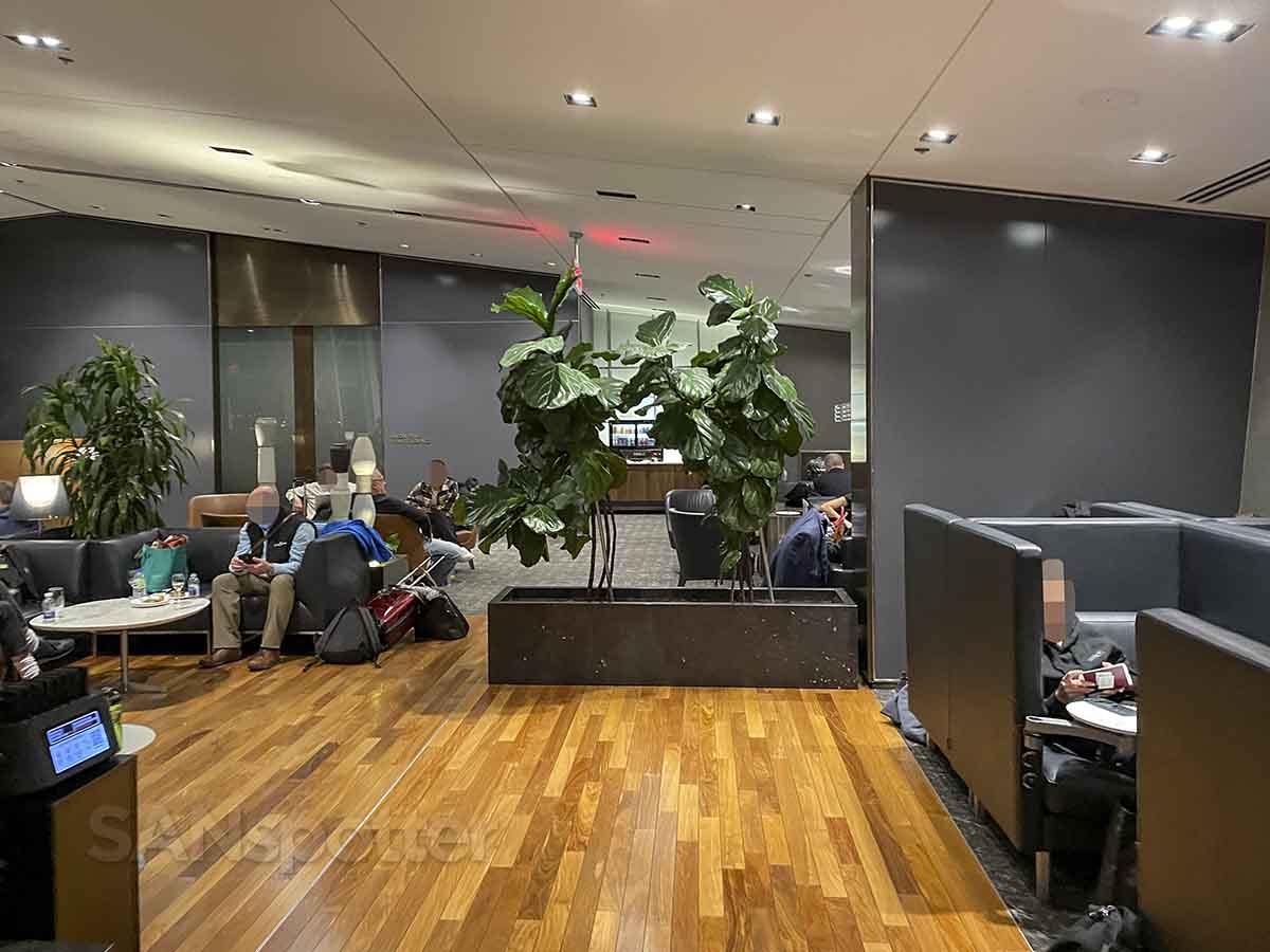 Air Canada Montreal maple leaf lounge seating types