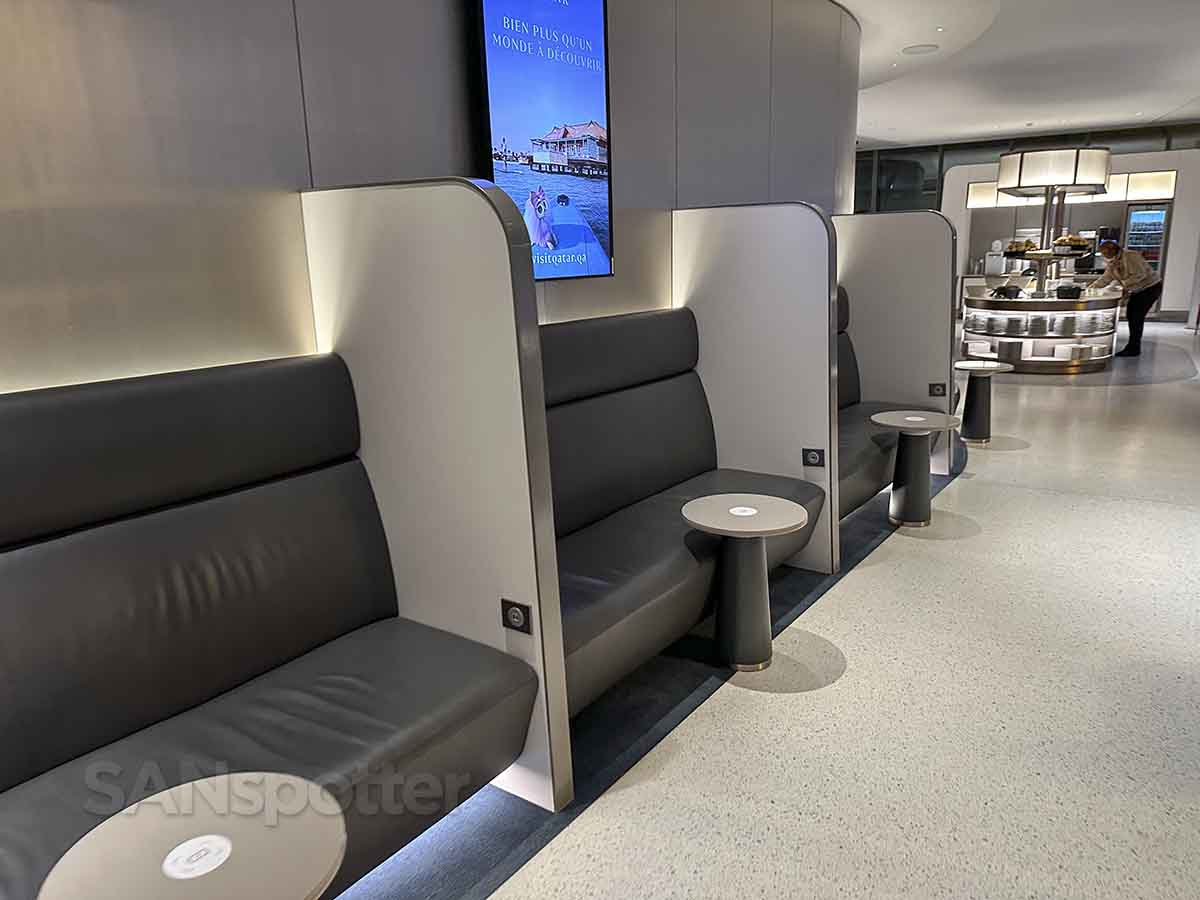 Air France lounge CDG terminal 2 F seats with tables