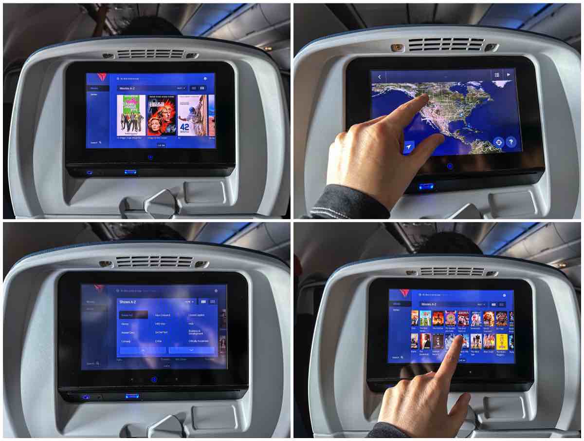 Delta studio in flight entertainment screens