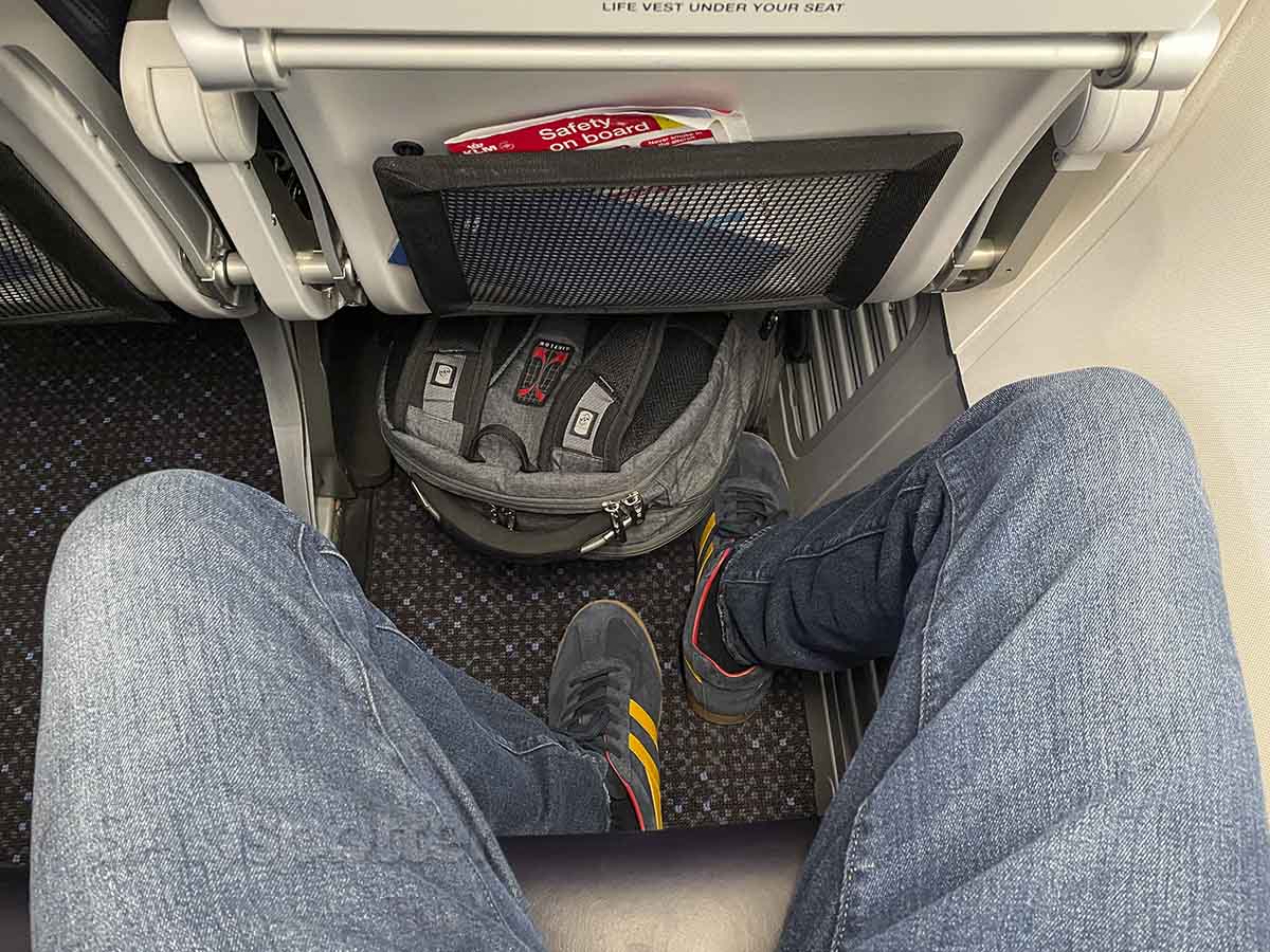 KLM 737-800 business class leg room