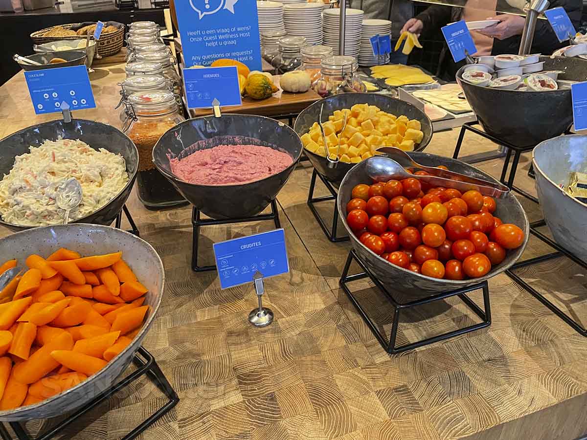 KLM crown lounge food Amsterdam airport 