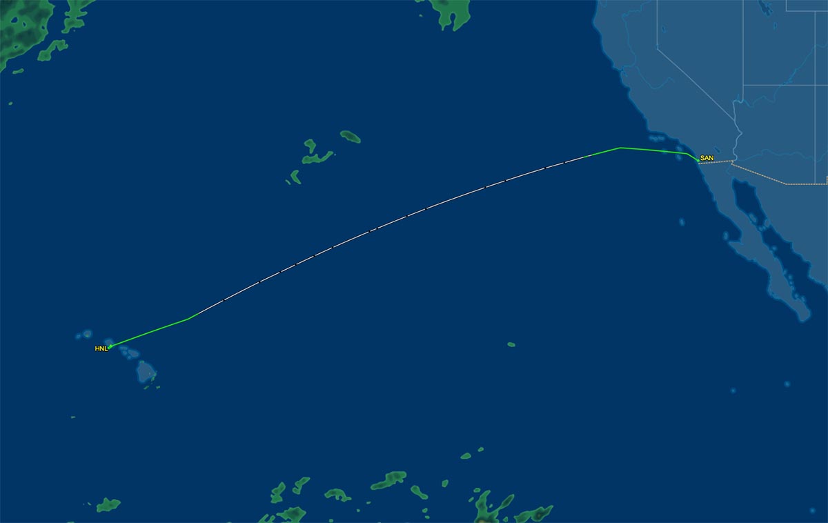 WN2230 flight track