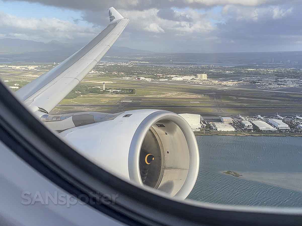 Hawaiian Airlines A330-200 departing reef runway HNL