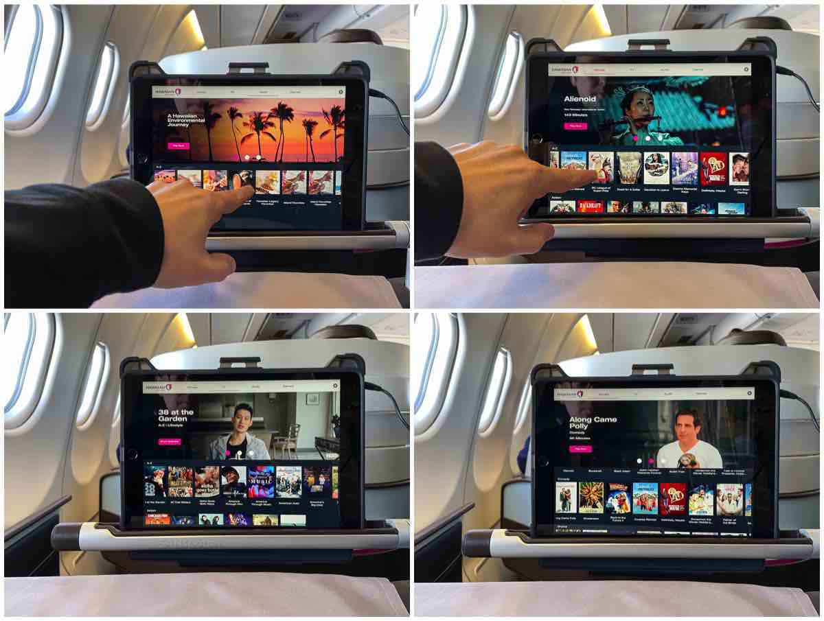Hawaiian Airlines A330-200 first class video entertainment 
