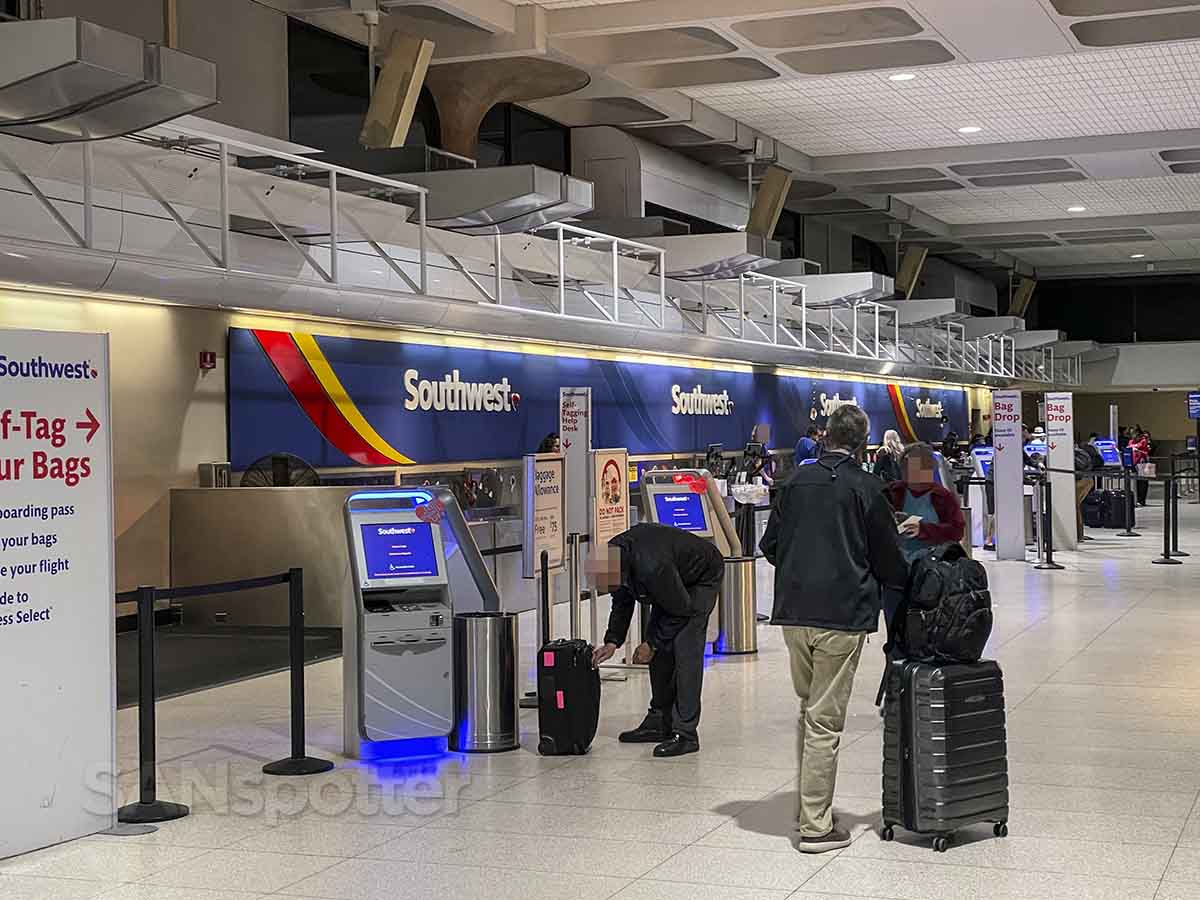 Southwest Airlines check in and baggage drop area SAN