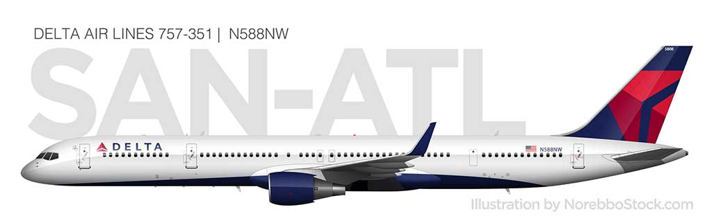 Delta Air Lines 757-300 side view 