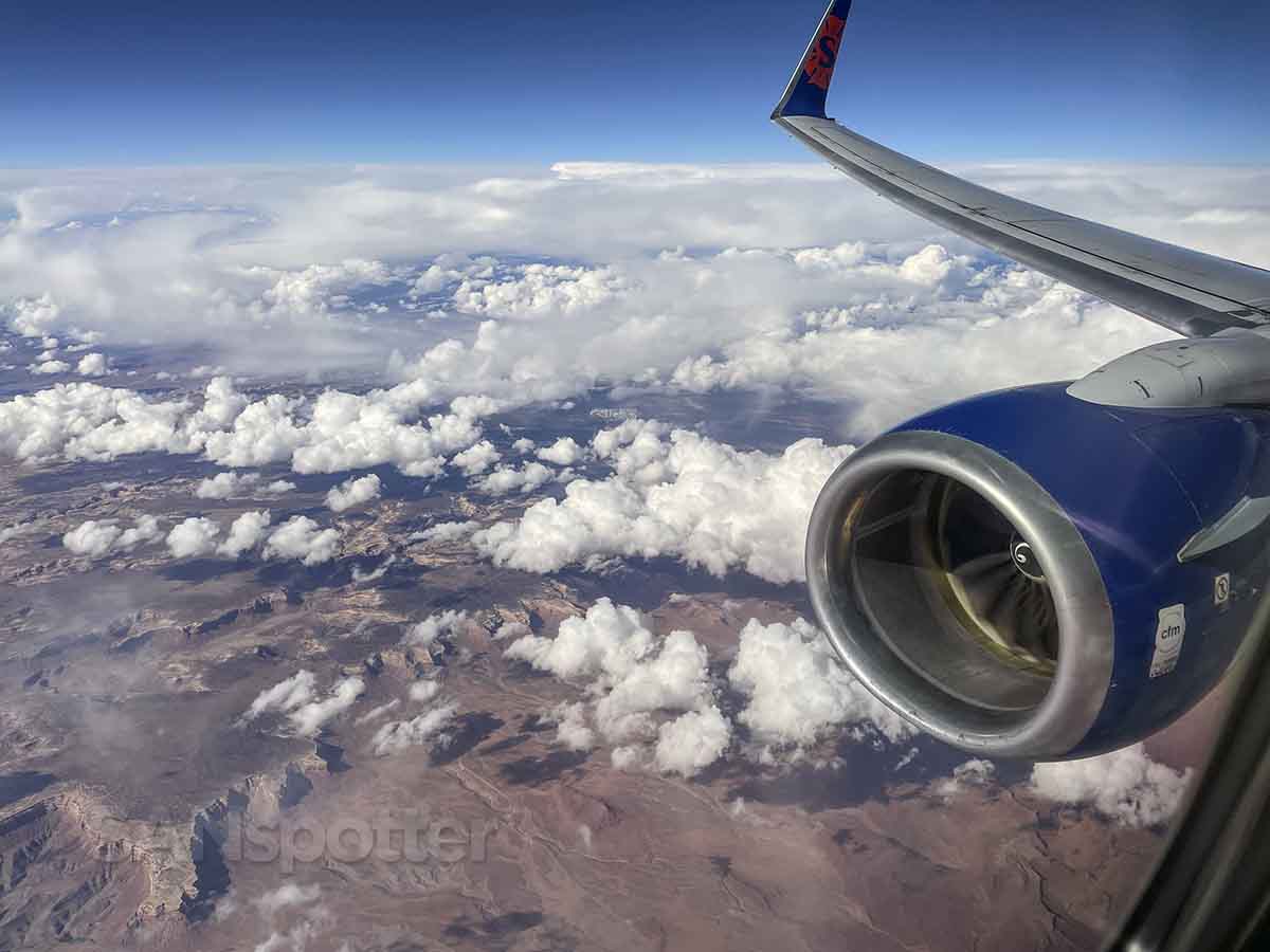 Flying over the Grand Canyon in a sun country 737-800