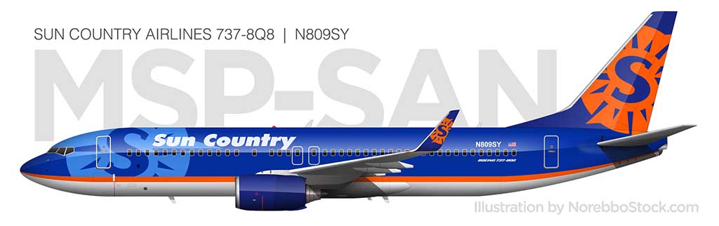 Sun Country 737-800 (N809SY) side view 