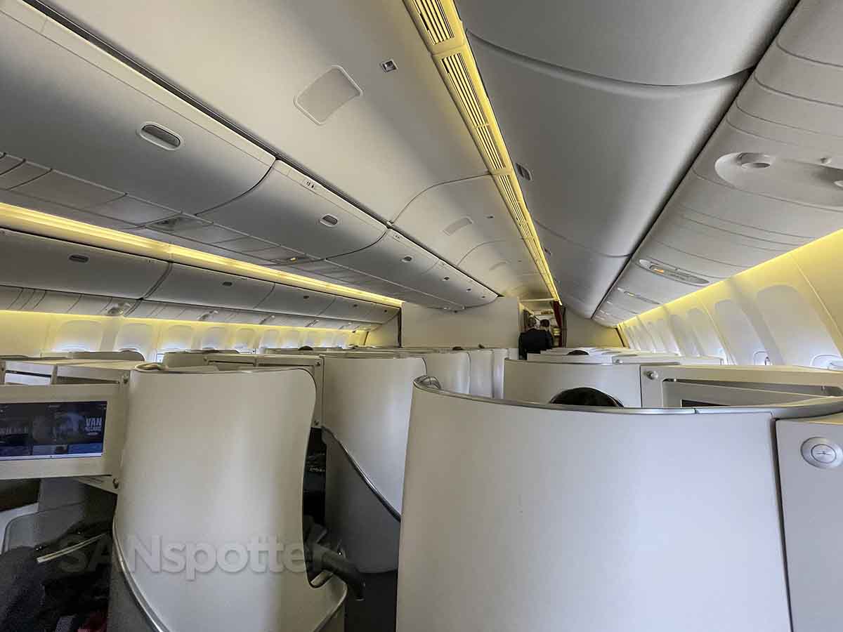 Air France 777-300 business class seat view while seated