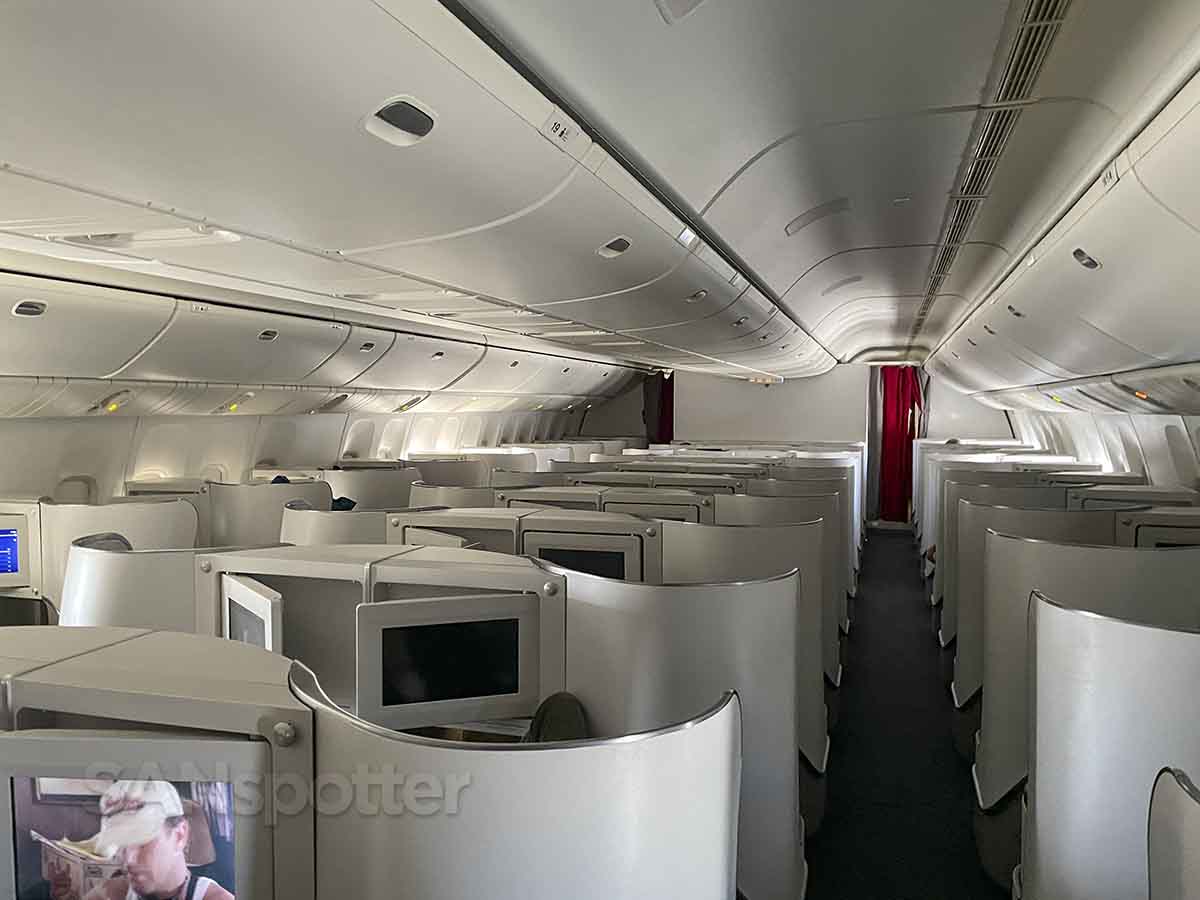 Air France 777-300 business class cabin view from the rear