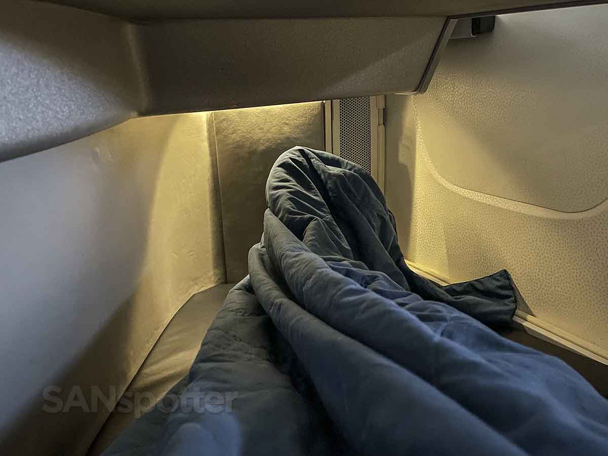 Air France 777-300 lie flat business class seat footwell 