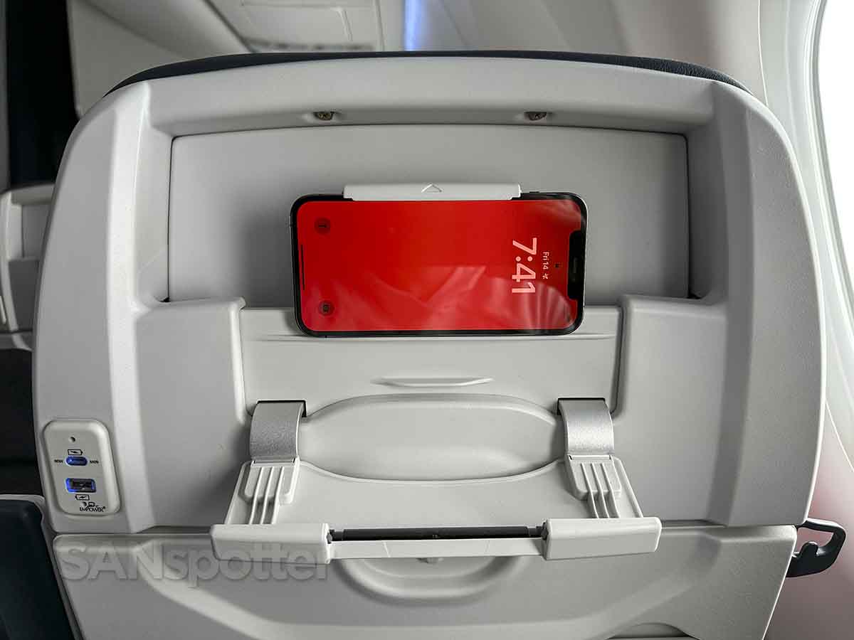 Air France A220-300 business class mobile device holder 