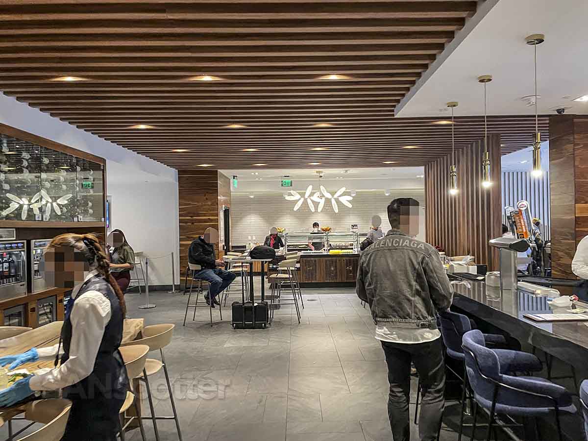 Amex centurion lounge SFO food and drink area
