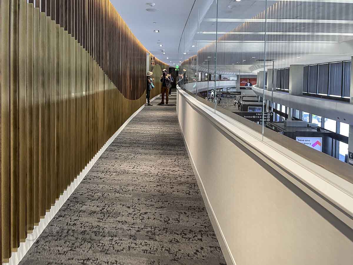 Amex centurion lounge SFO walkway