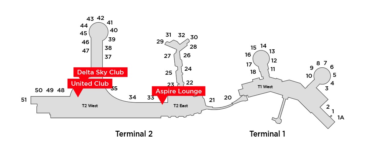 San Diego airport lounges map