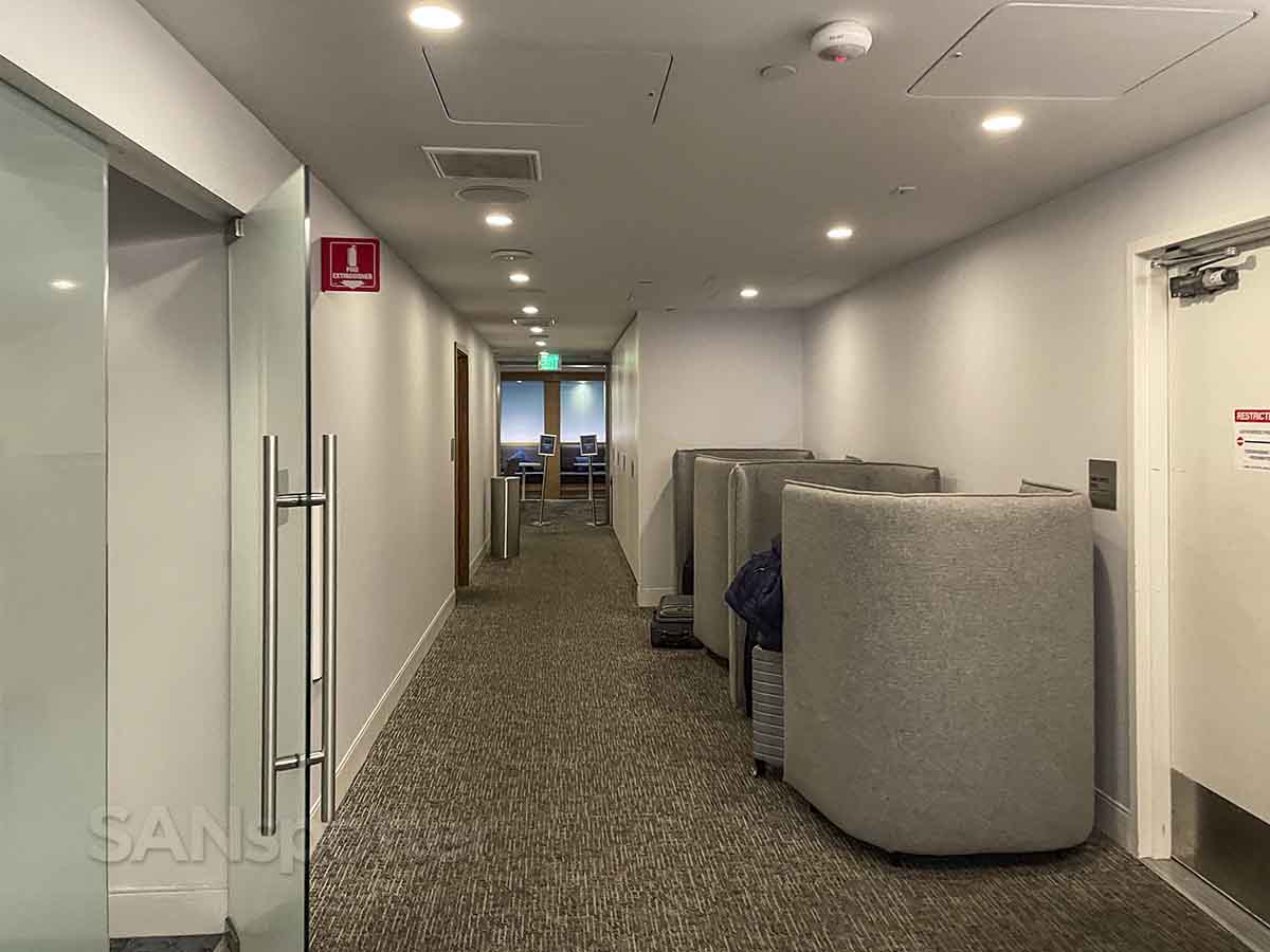 LAX centurion lounge connector hallway 