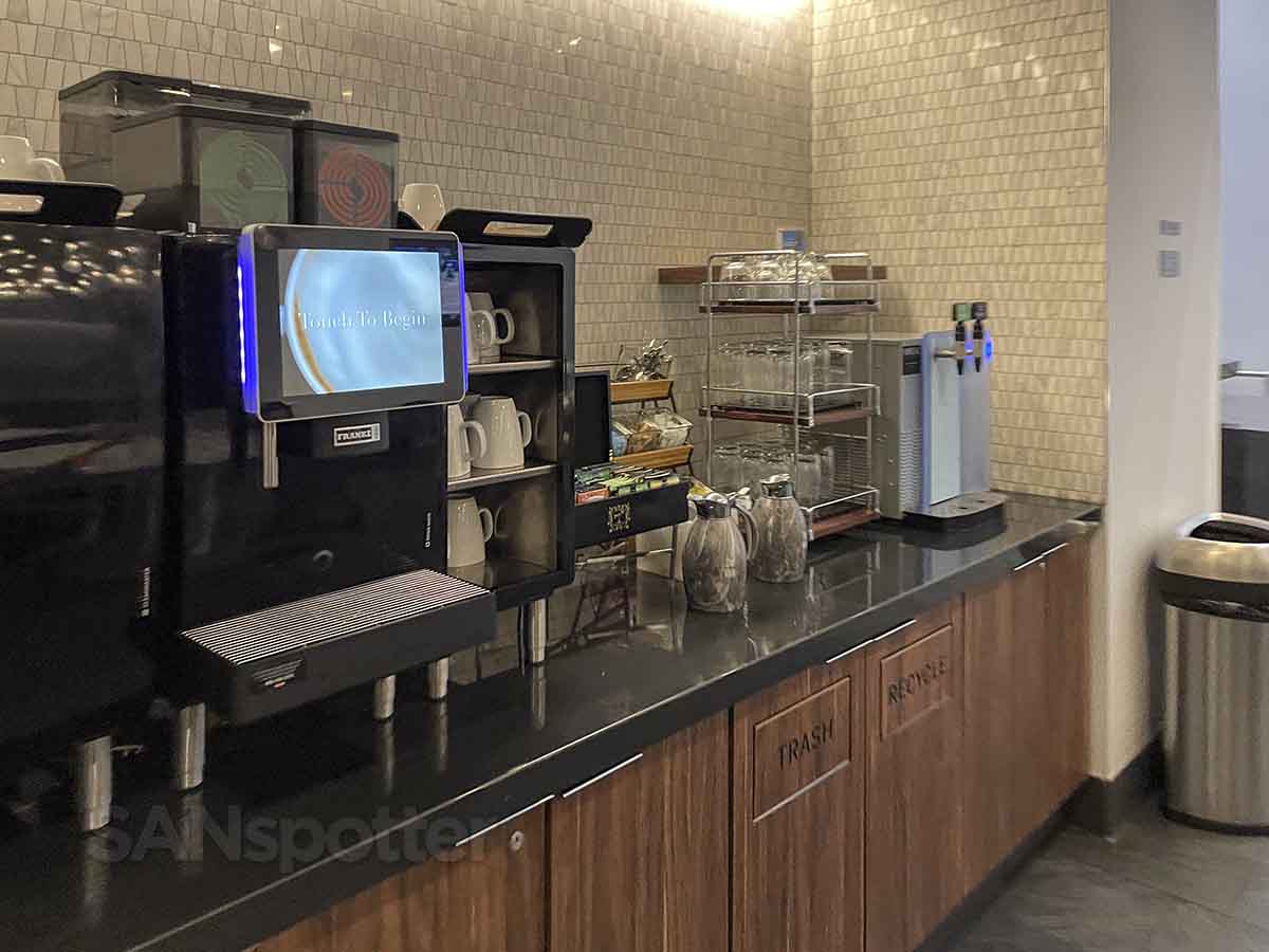 Amex Centurion Lounge LAX Coffee and tea machine 