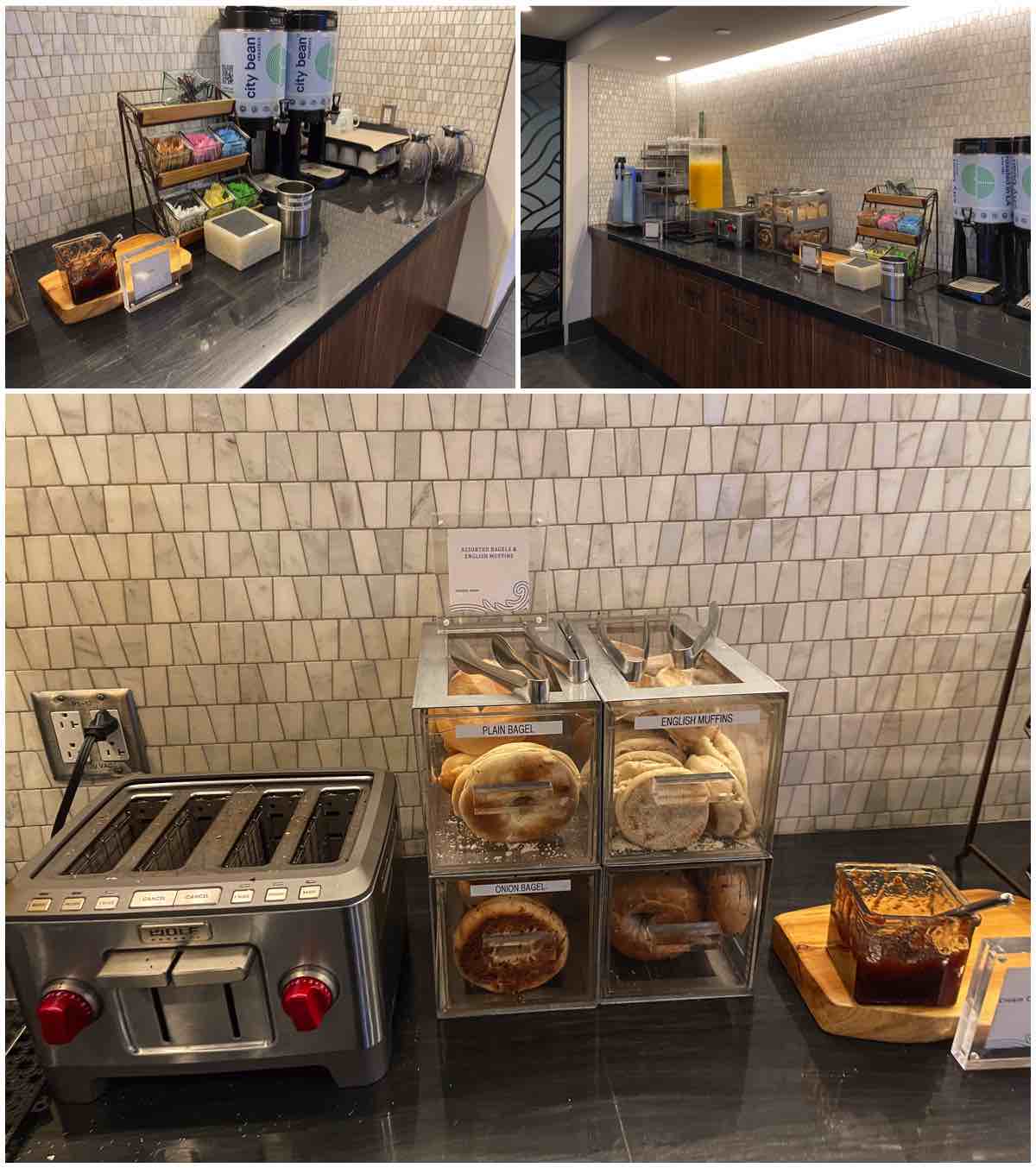 Amex Centurion Lounge LAX bagels and English muffins