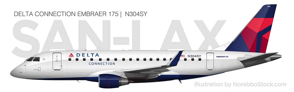 Delta Connection E175 (N304SY) side view