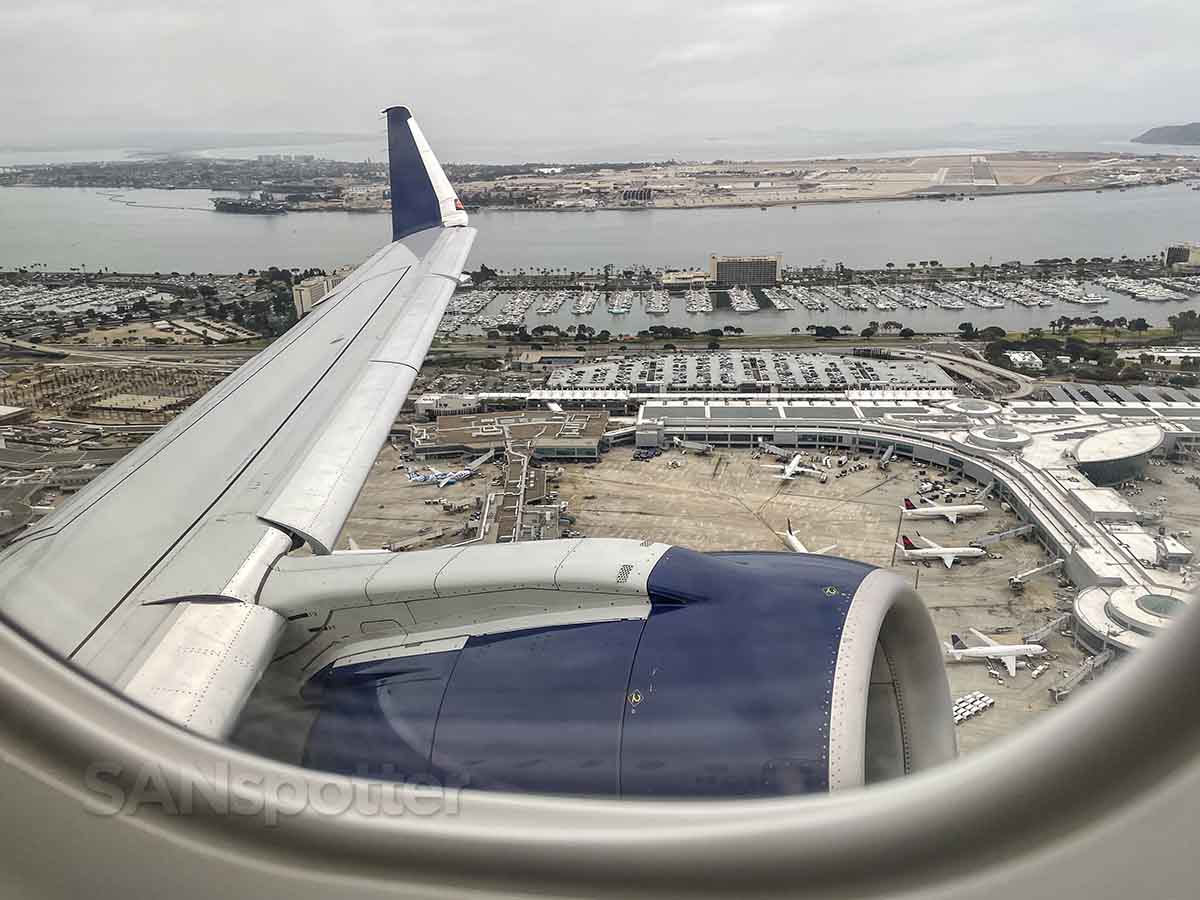 Aerial view of terminal 2 San Diego airport