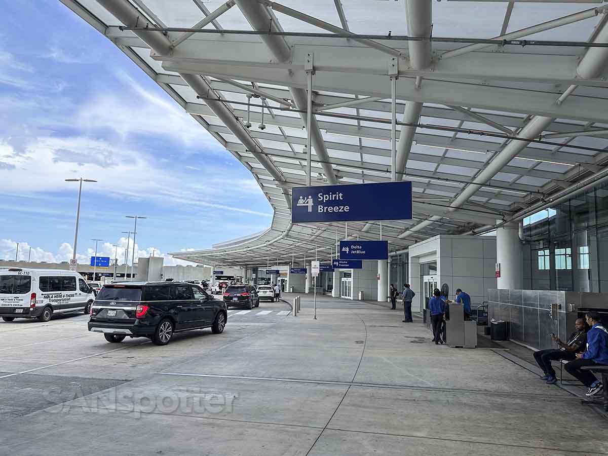 MSY airport departures level entrance 