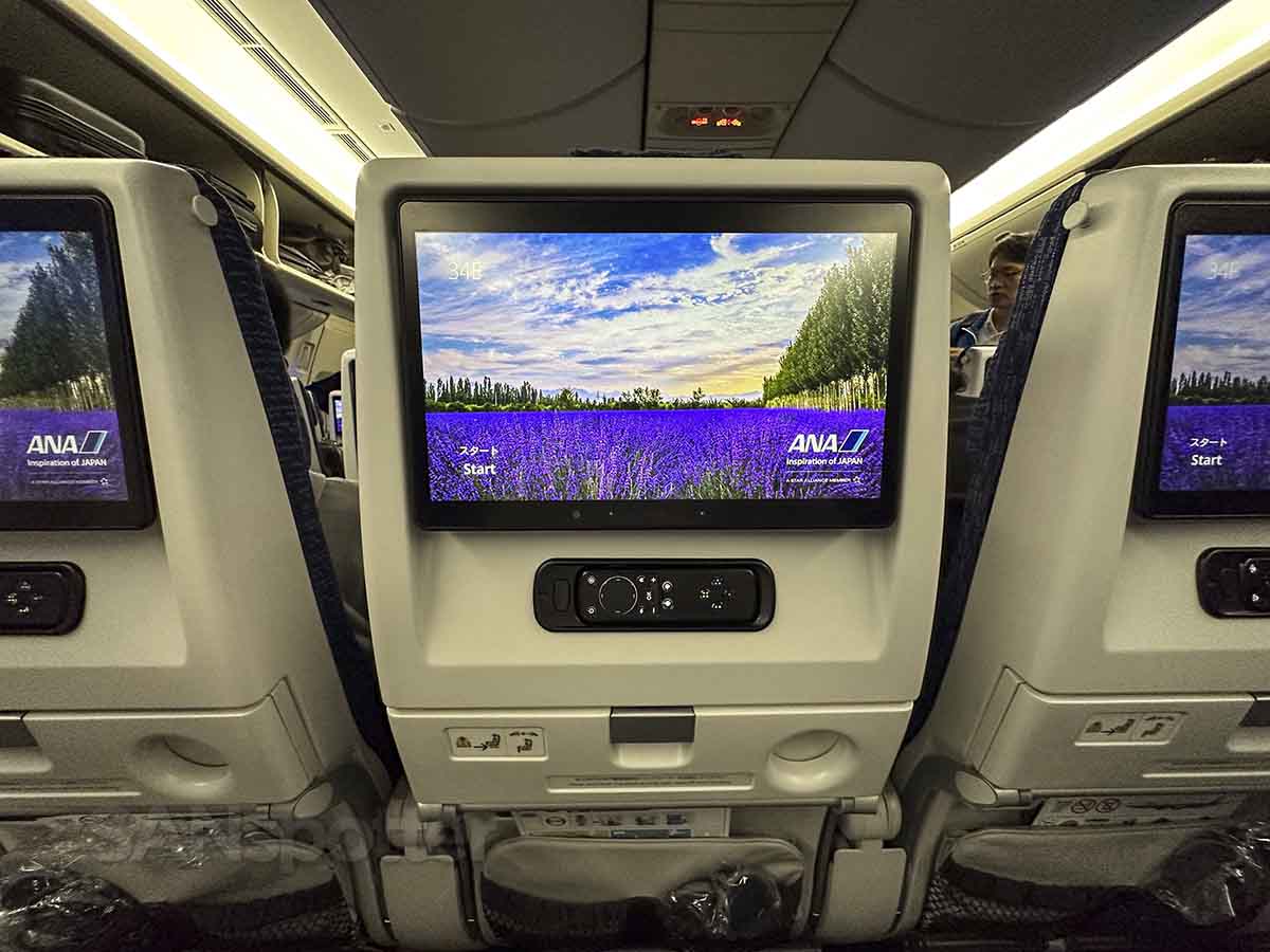 ANA 777-300ER economy class seat video screen