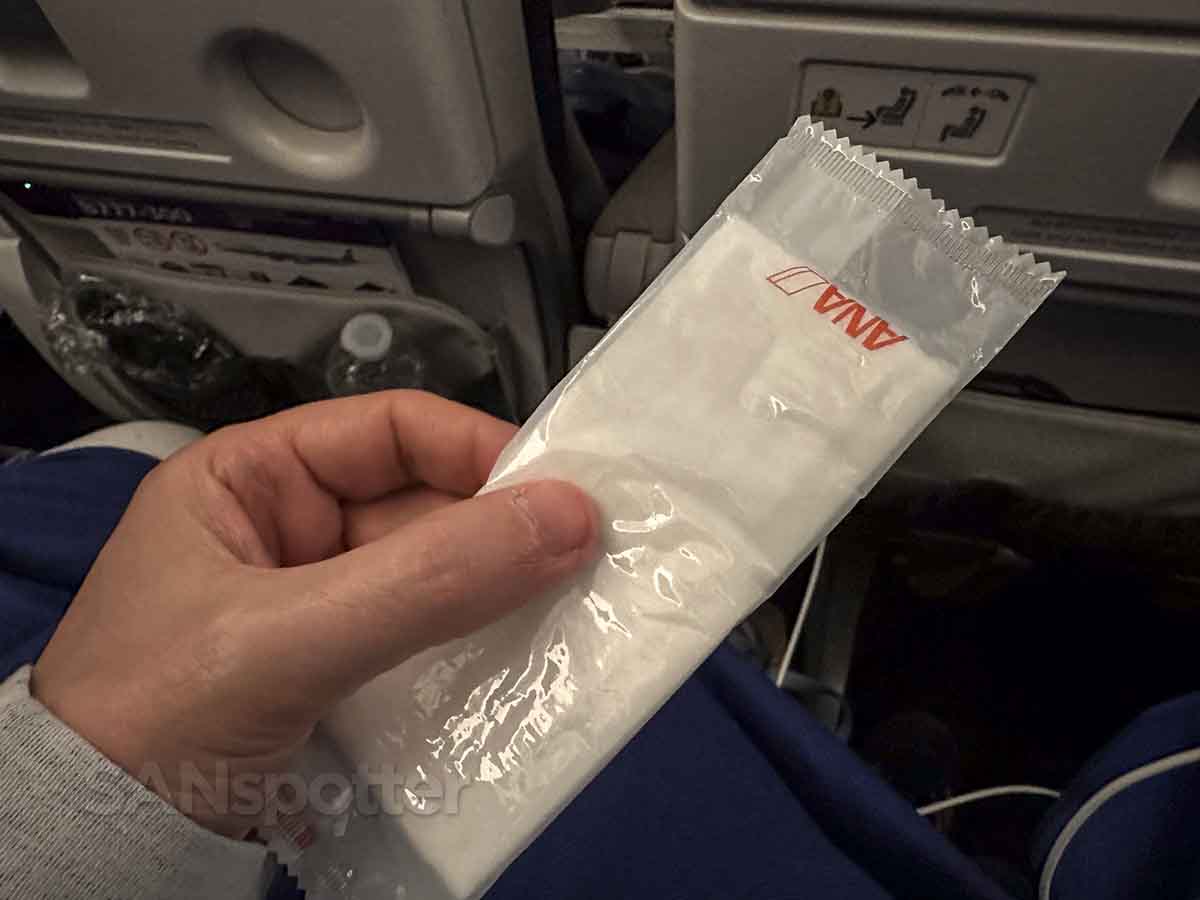 ANA 777-300ER economy moist towelettes