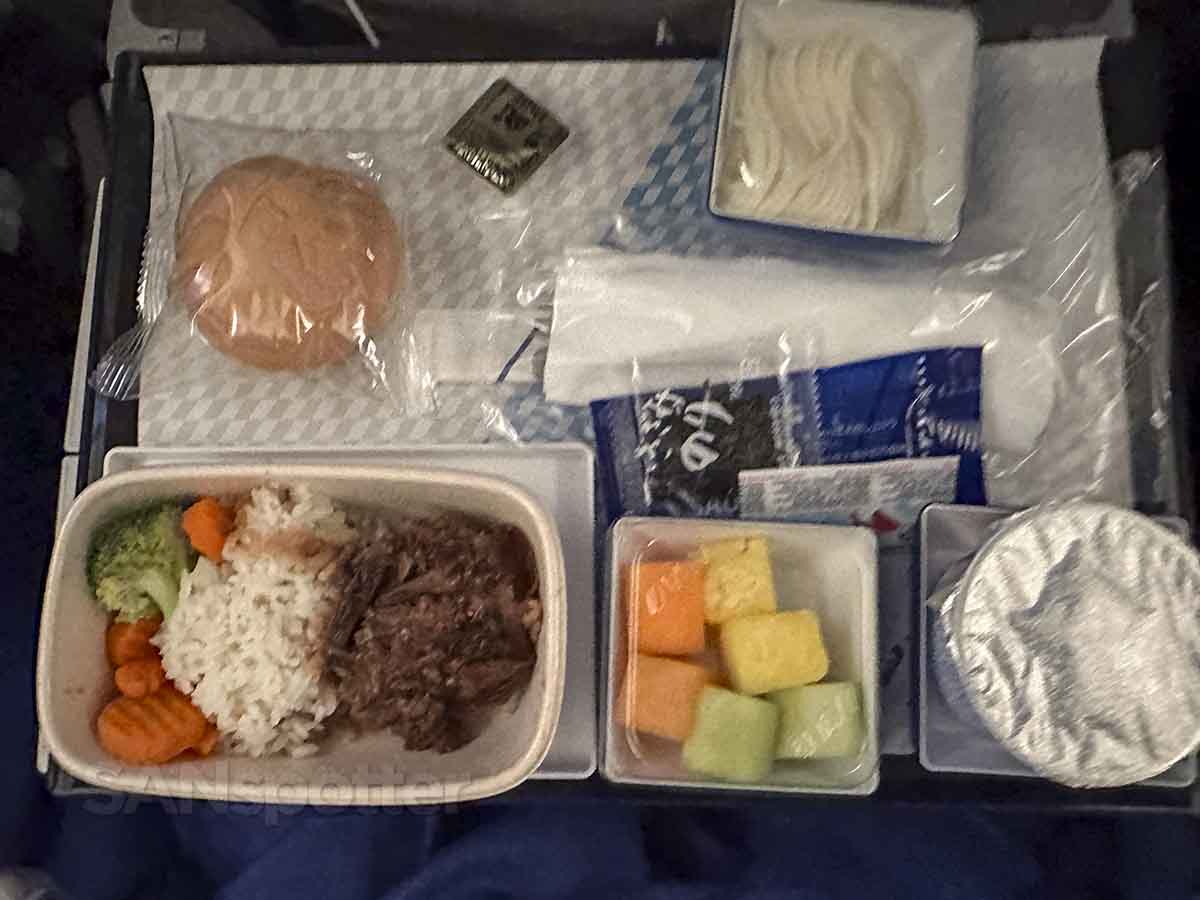 ANA 777-300ER economy meal tray contents 