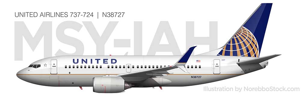 United Airlines 737-700 (N38727) side view