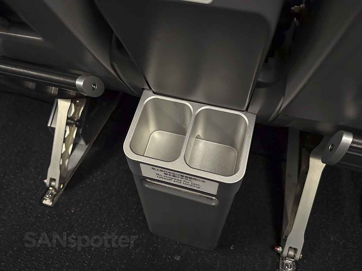 ANA 777-300ER premium economy seat storage