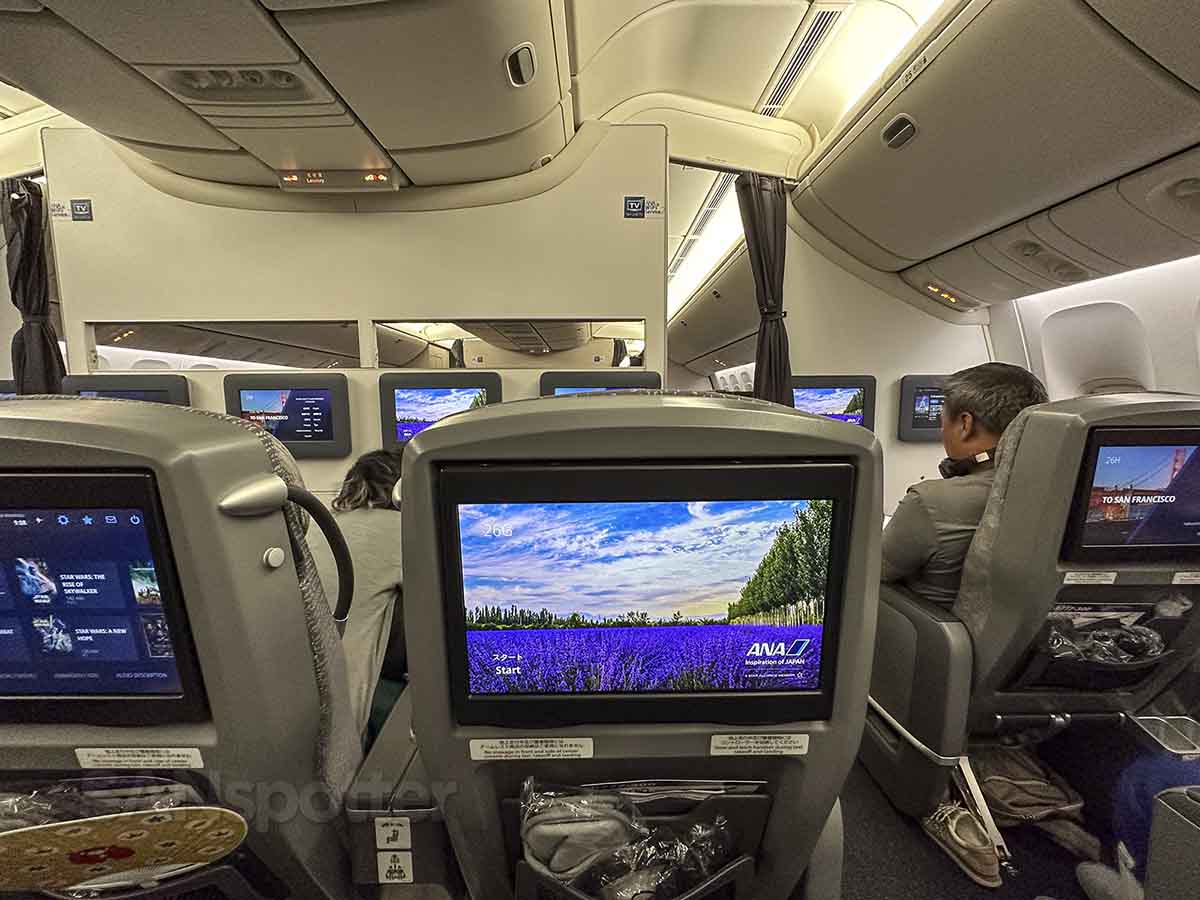ANA 777-300ER premium economy video screens