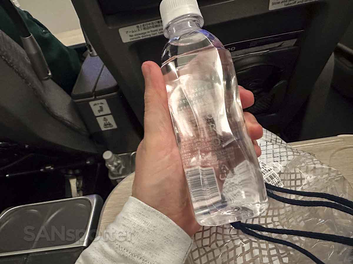 ANA 777-300ER premium economy bottled water