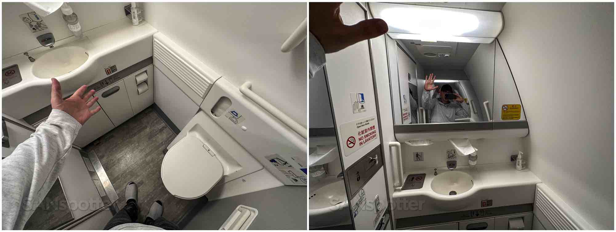 ANA 777-300ER premium economy lavatory