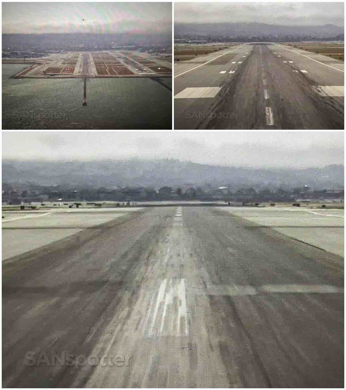 Forward view of landing on runway 28R SFO